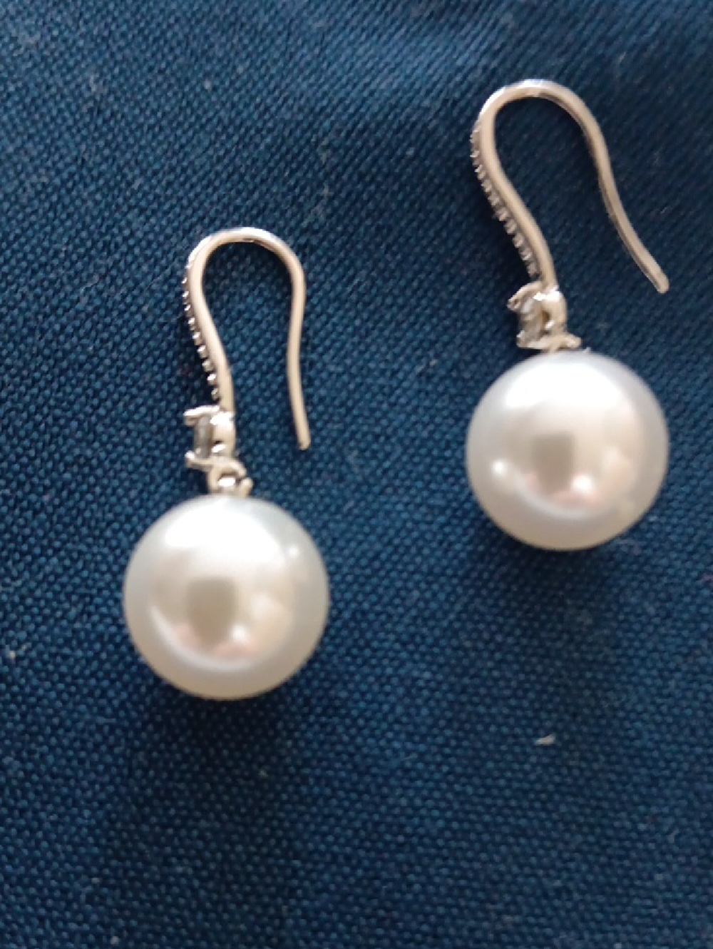 Classic Pearl Drop Earrings - White Pearl Sterling Hook